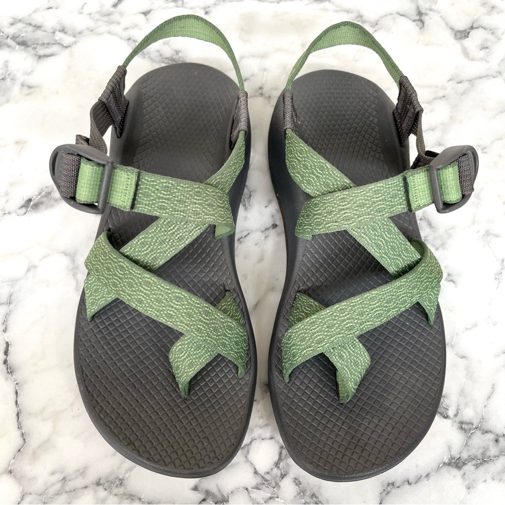 Chaco Green and Black Z/Cloud Sandals